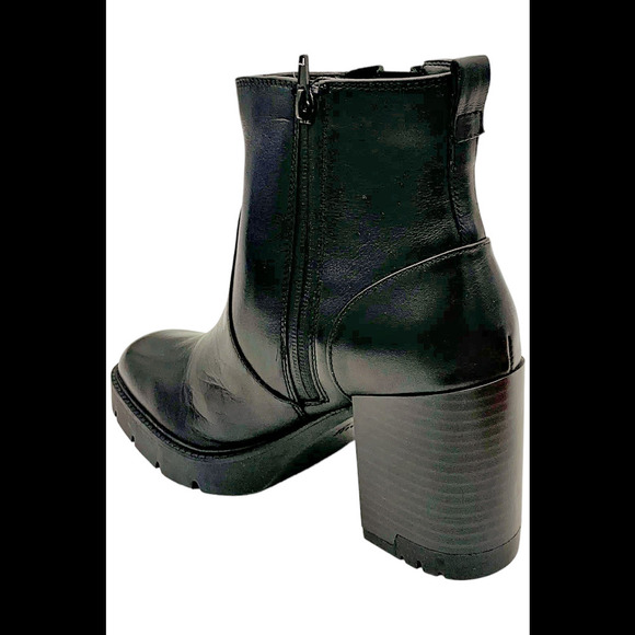 Naturalizer Womens Wilde Leather Stack Heel Ankle Boots Black - Medium - Picture 3 of 3